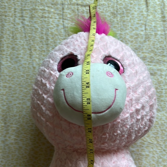 HUGE UNICORN 🦄 PINK& 🌈 RAINBOW TOYS “R”US 32x20 SQUISHY STUFFED ANIMAL - Picture 8 of 11